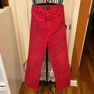 Abercrombie And Fitch Simone High Rise Ankle Straight Red Jeans-Sz 26